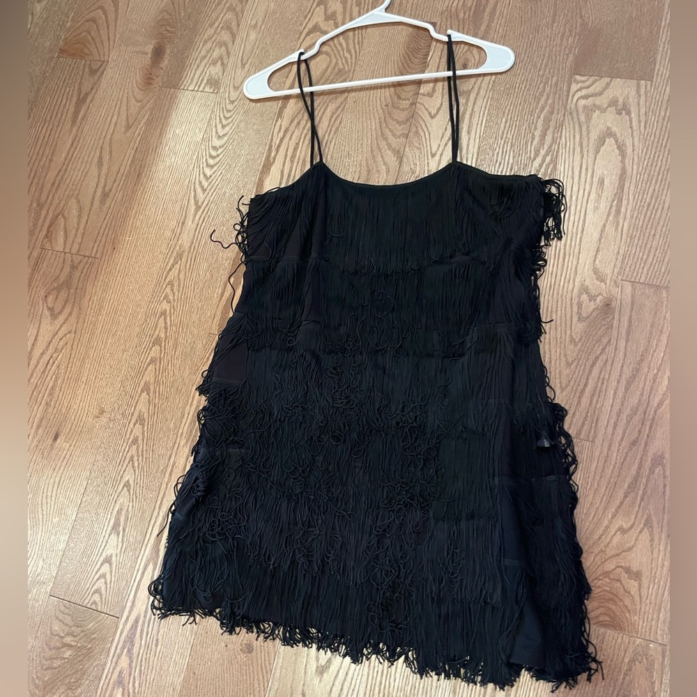 Black Fringe Mini Dress